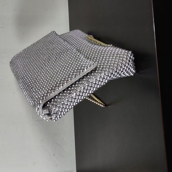 Vintage Silver Metal Bead Clutch Bag - Picture 3 of 7